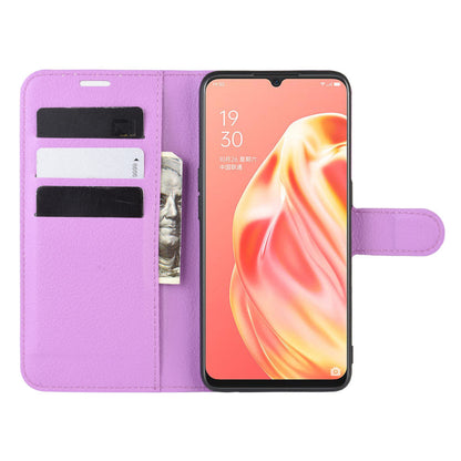 Oppo A91 Pu Wallet Case [Purple]