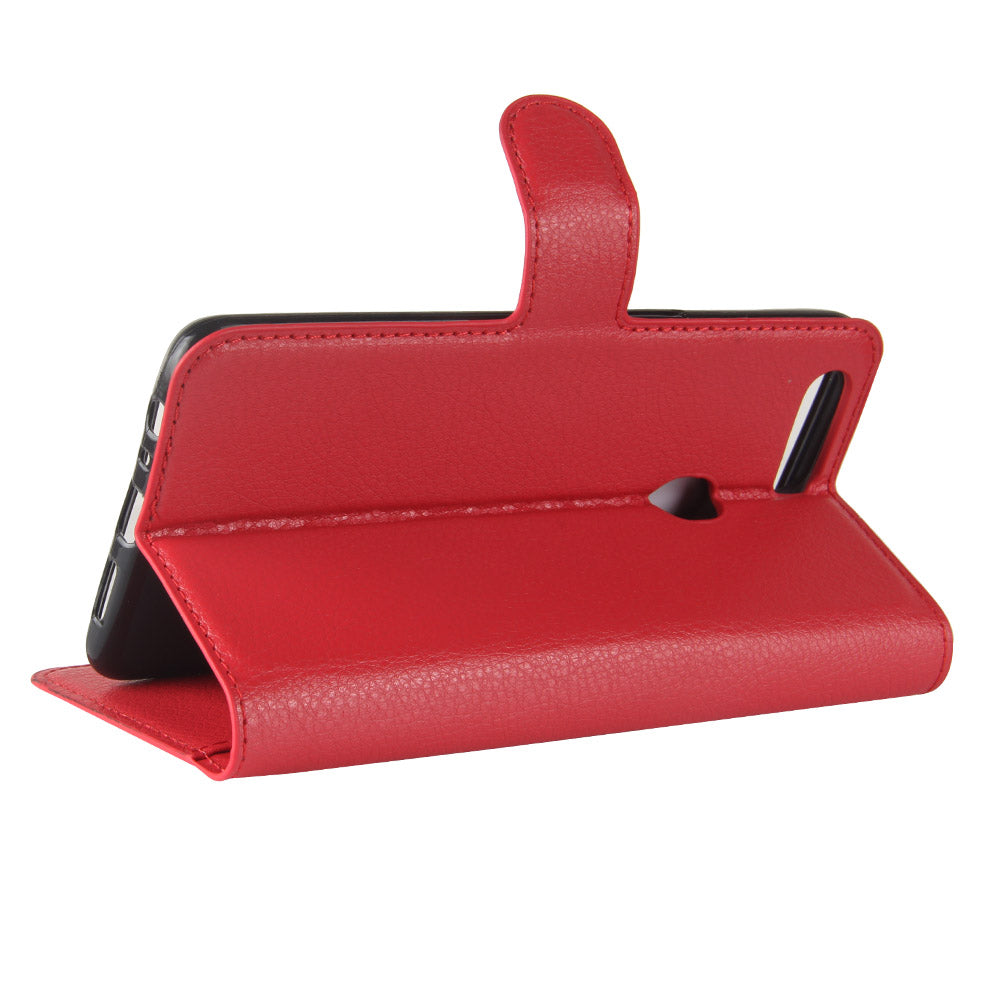 Oppo R11S Pu Wallet Case [Red]