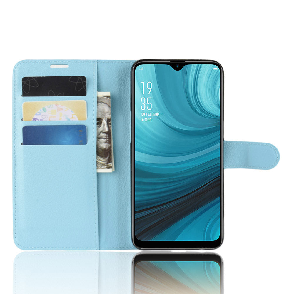 Oppo Ax7 Pu Wallet Case [Lightblue]