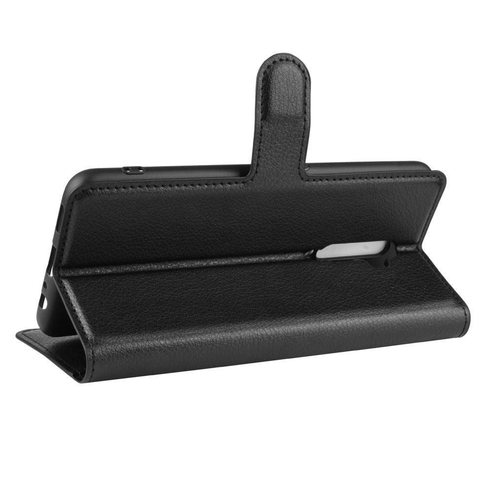 Oppo Reno2 Z Pu Wallet Case [Black]