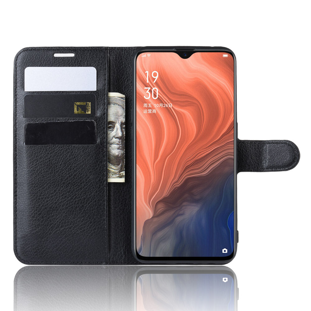Oppo Reno Z Pu Wallet Case [Black]