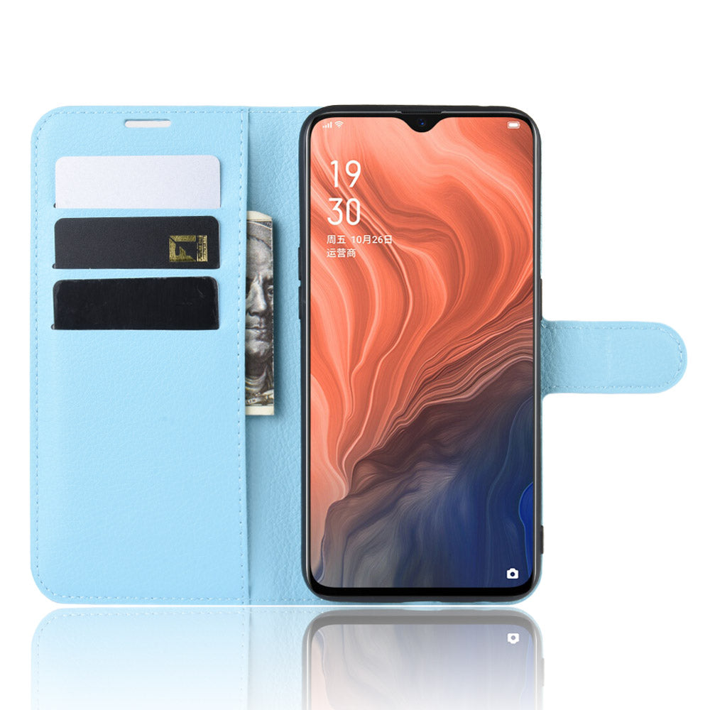 Oppo Reno Z Pu Wallet Case [Lightblue]