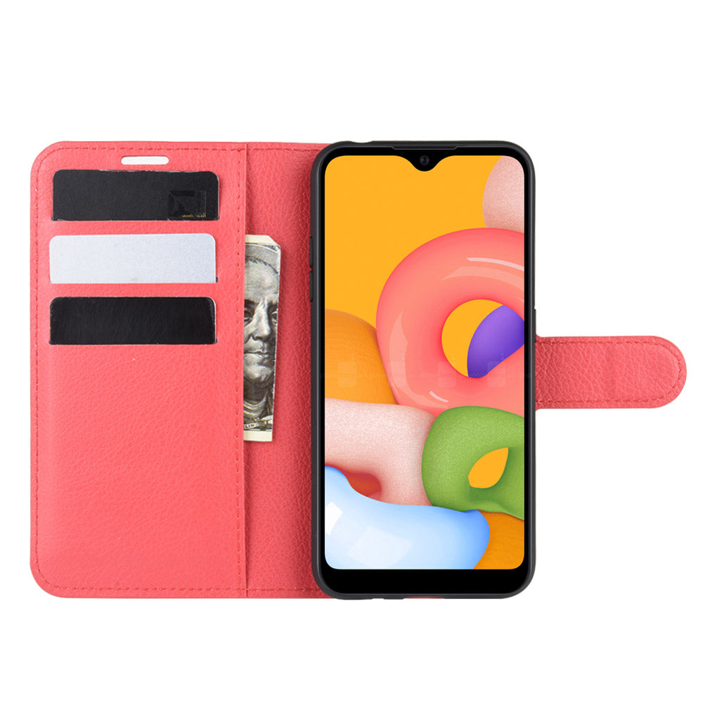 Galaxy A01 Pu Wallet Case [Red]