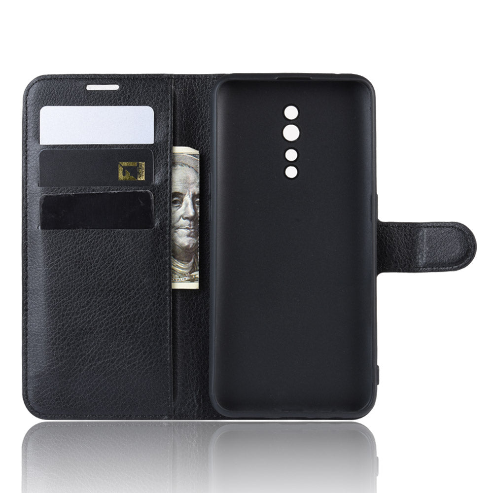 Oppo Reno Z Pu Wallet Case [Black]