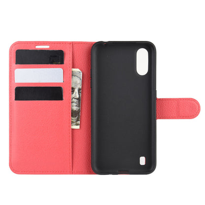 Galaxy A01 Pu Wallet Case [Red]