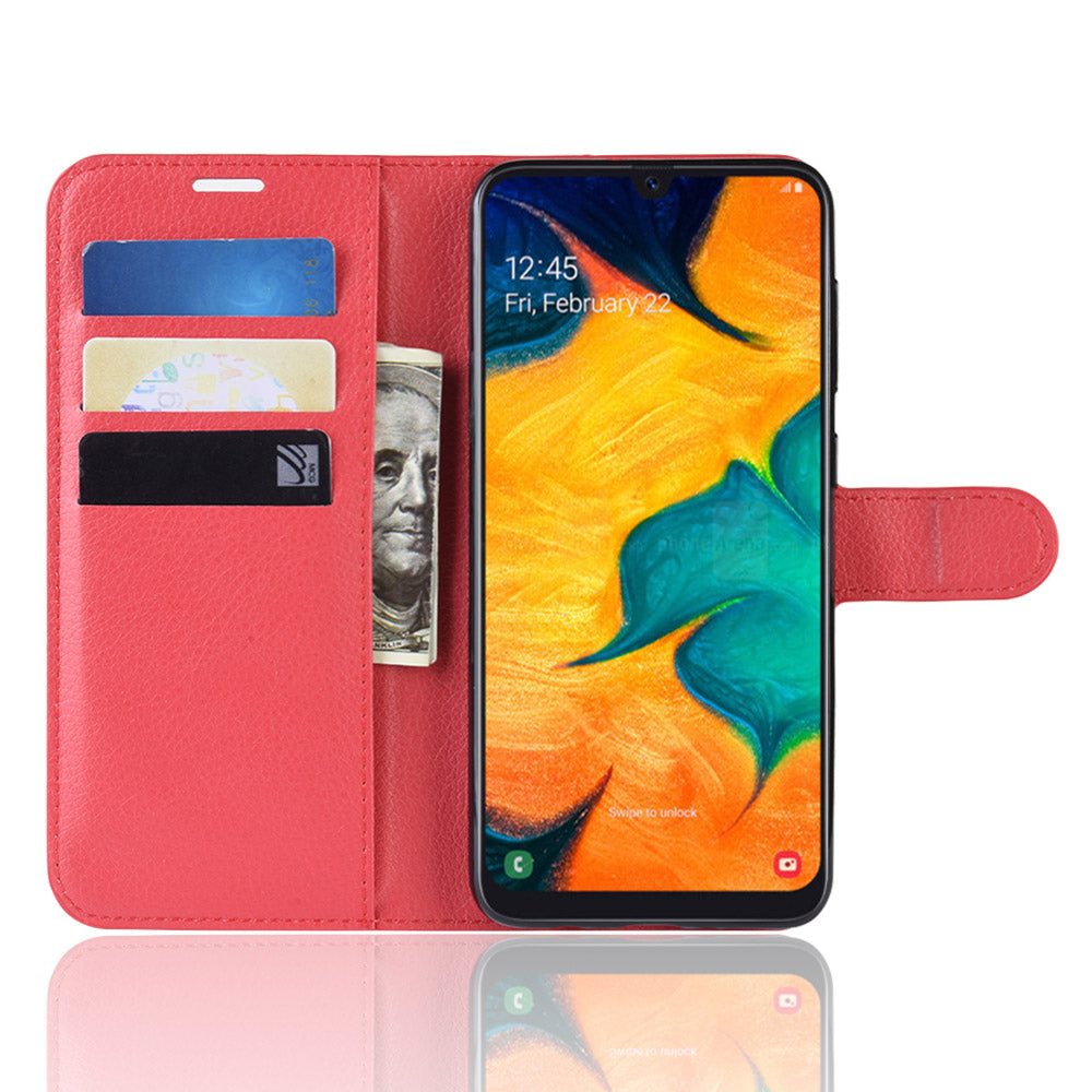 Galaxy A20/A30 Pu Wallet Case [Red]