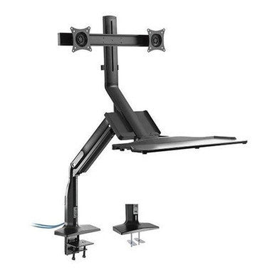 BRATECK 17-27" Dual Monitor Gas Spring Sit-Stand Desk Converter DWS21-C02