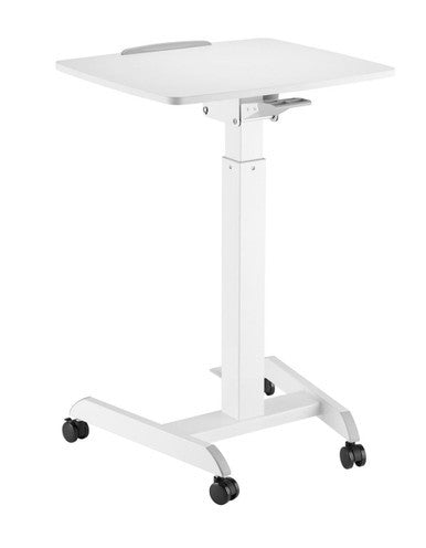 BRATECK Height Adjustable Mobile Workstation with Foot Pedal & Tiltable Desktop White FWS07-1