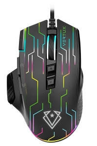 VERTUX Stellar Tracking 9 Button Wired Gaming Mouse with Programmable Buttons KRYPTONITE.BLK