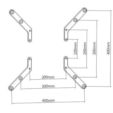 BRATECK 32''-55'' VESA Adapter Plate. VESA standards: 300x300 & 400x400. Attach Easily to Wall Mounts. Max Weight Supported up to 30Kgs. Fit Screen Size 32'' -55''. Black Colour. LCD-201R