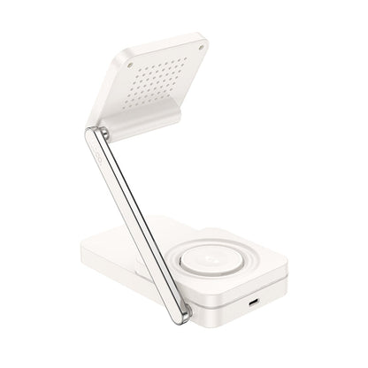 Hoco 15W 3-in-1 Magnetic Wireless Fast Charger with Foldable Stand (CQ10) White
