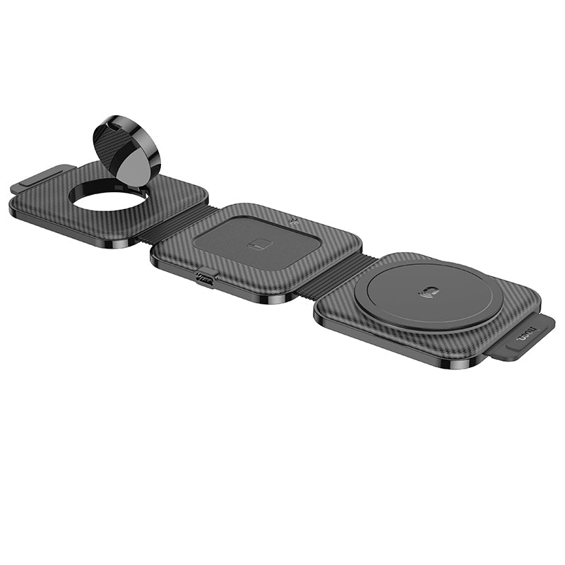Hoco 15W 3-in-1 Wireless Fast Charger with Foldable Compact Design (CQ4)