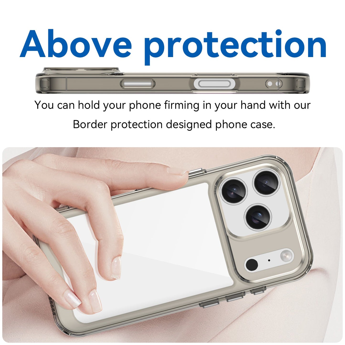 Iphone 17 Pro Soft Gel Case [Clear Grey]