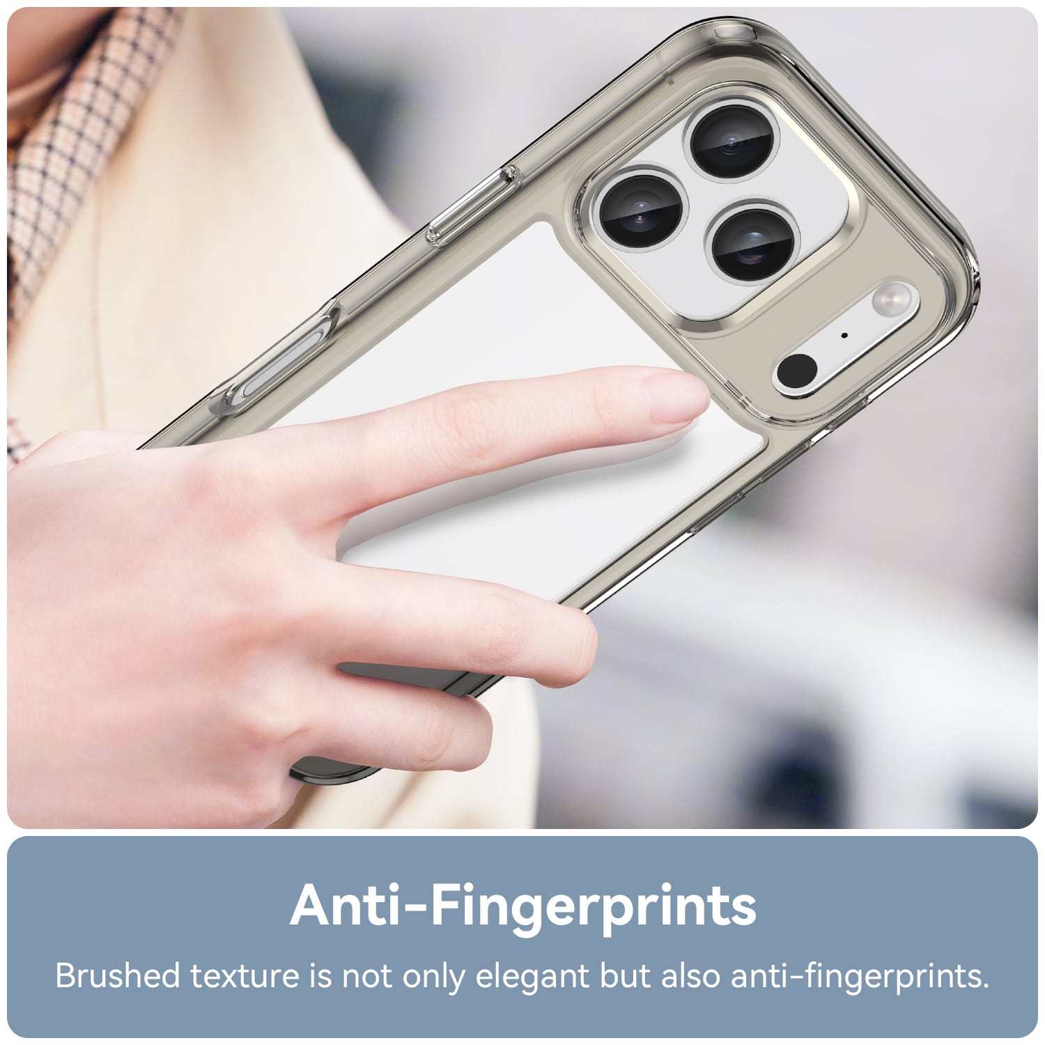 Iphone 17 Pro Soft Gel Case [Clear Grey]