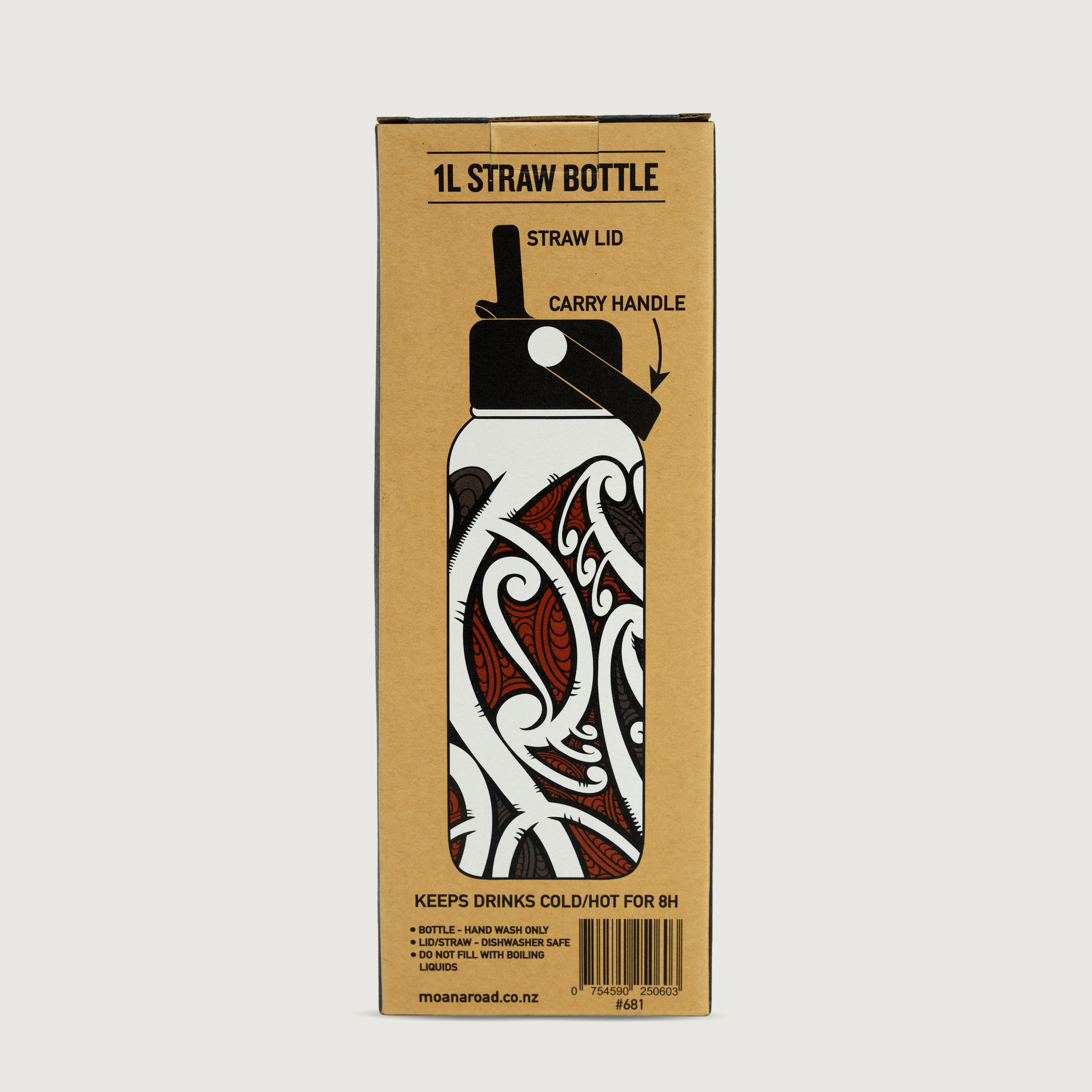 Moana Road Drink Bottle - Miriama Grace-Smith [ He Waka Eke Noa 1L - 681]