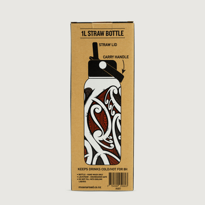Moana Road Drink Bottle - Miriama Grace-Smith [ He Waka Eke Noa 1L - 681]