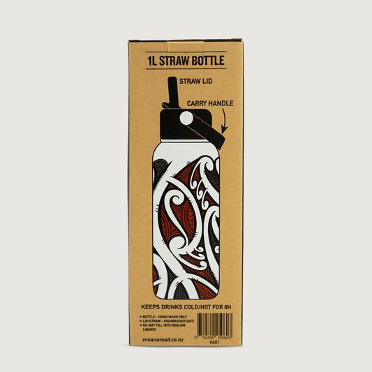 Moana Road Drink Bottle - Miriama Grace-Smith [ He Waka Eke Noa 1L - 681]
