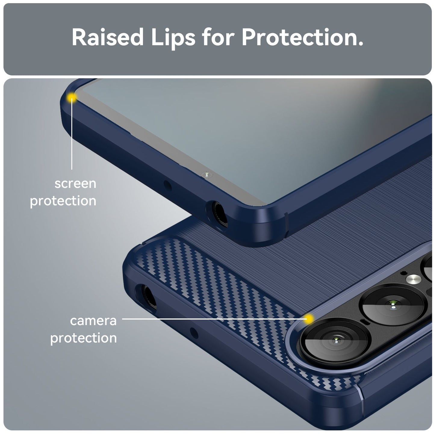 Sony Xperia 1 Vii Carbon Fibre Case [Navy]