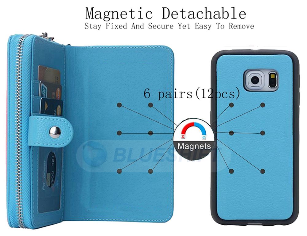Samsung Galaxy Note 5 Zipper Wallet Case LightBlue
