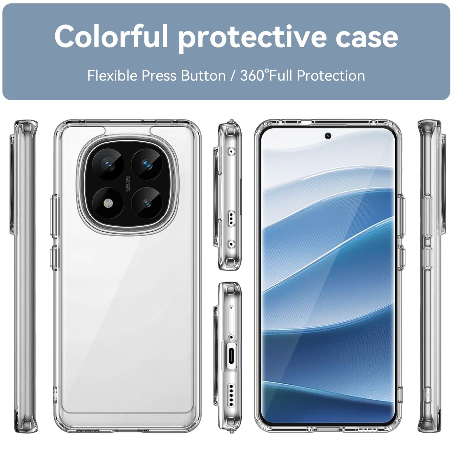 Xiaomi Redmi Note 14 Pro Plus 5G Soft Gel Case [Clear Bumper ]