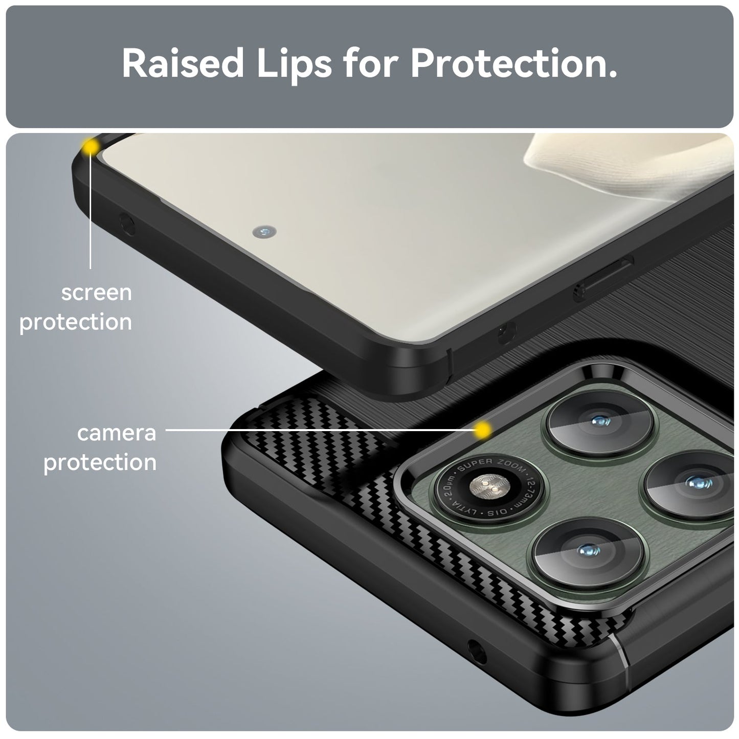 Moto Edge 60 Pro Carbon Fibre Case [Black]
