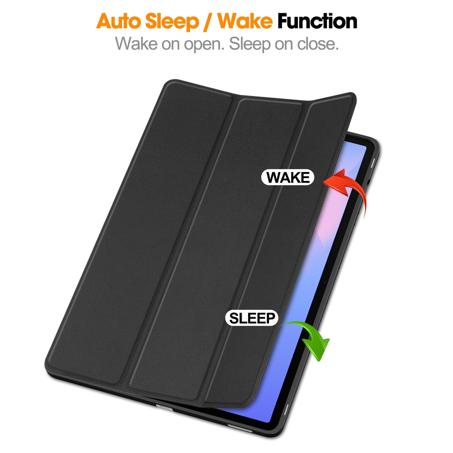 Tab S10Fe Plus Tri-Fold Pen Holder Case [Black]