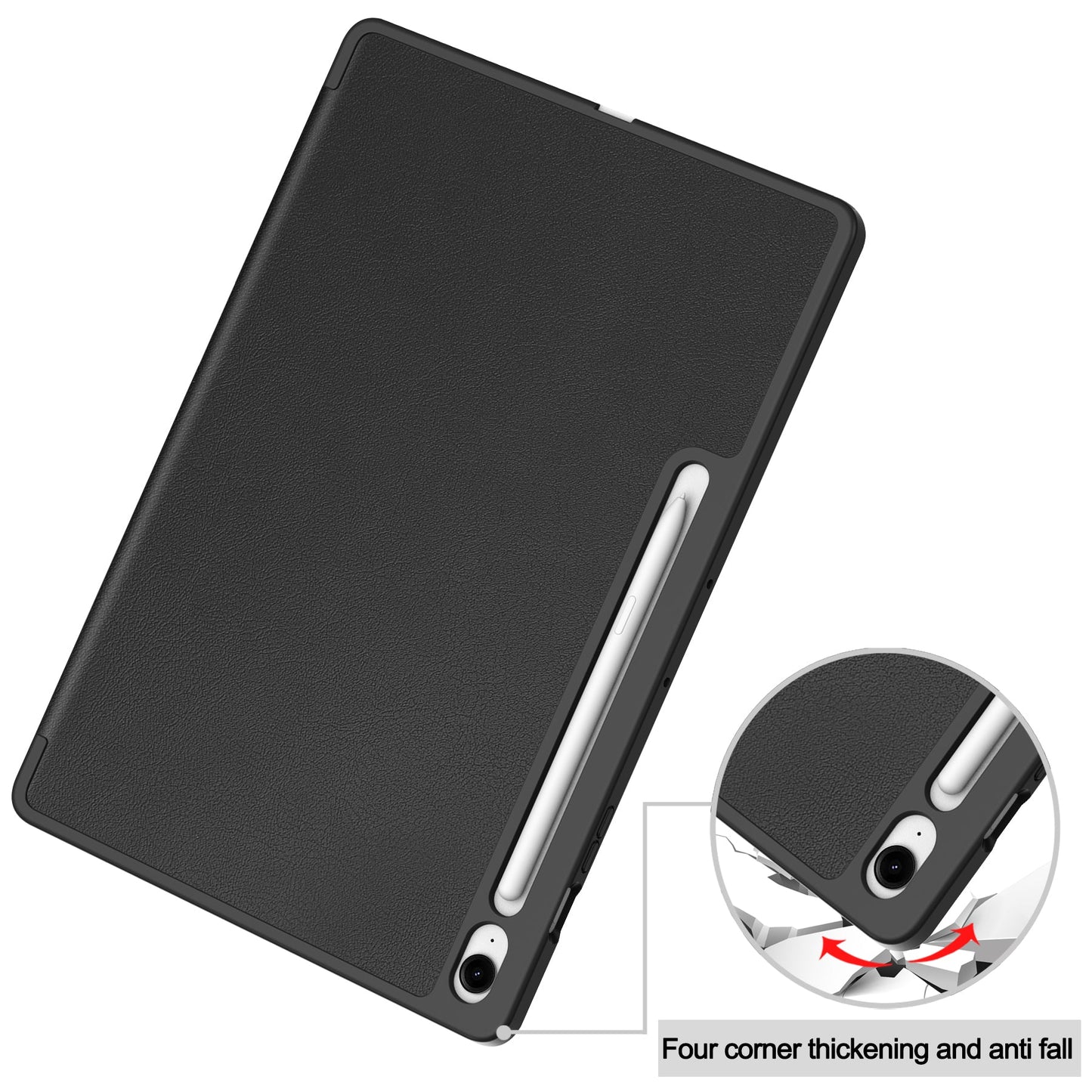Tab S10Fe Plus Tri-Fold Pen Holder Case [Black]