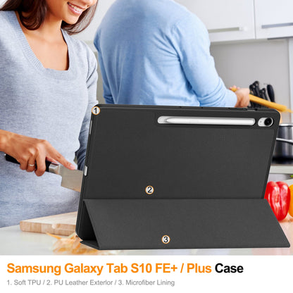 Tab S10Fe Plus Tri-Fold Pen Holder Case [Black]