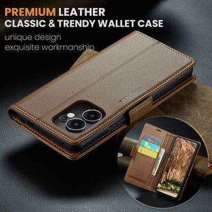 Oppo Reno 13 F 5G Pu Wallet Case [Brown]