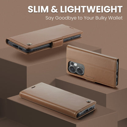 Oppo Reno 13 F 5G Pu Wallet Case [Brown]