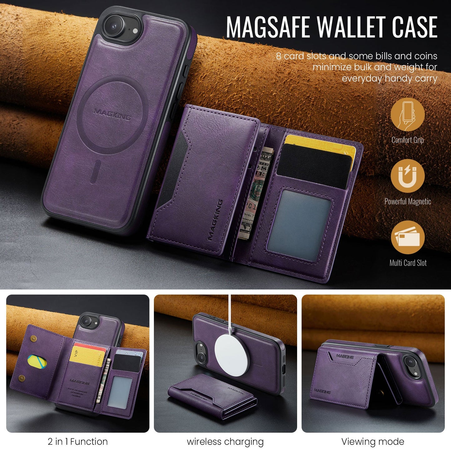 Iphone 16E Magsafe Wallet [Purple]