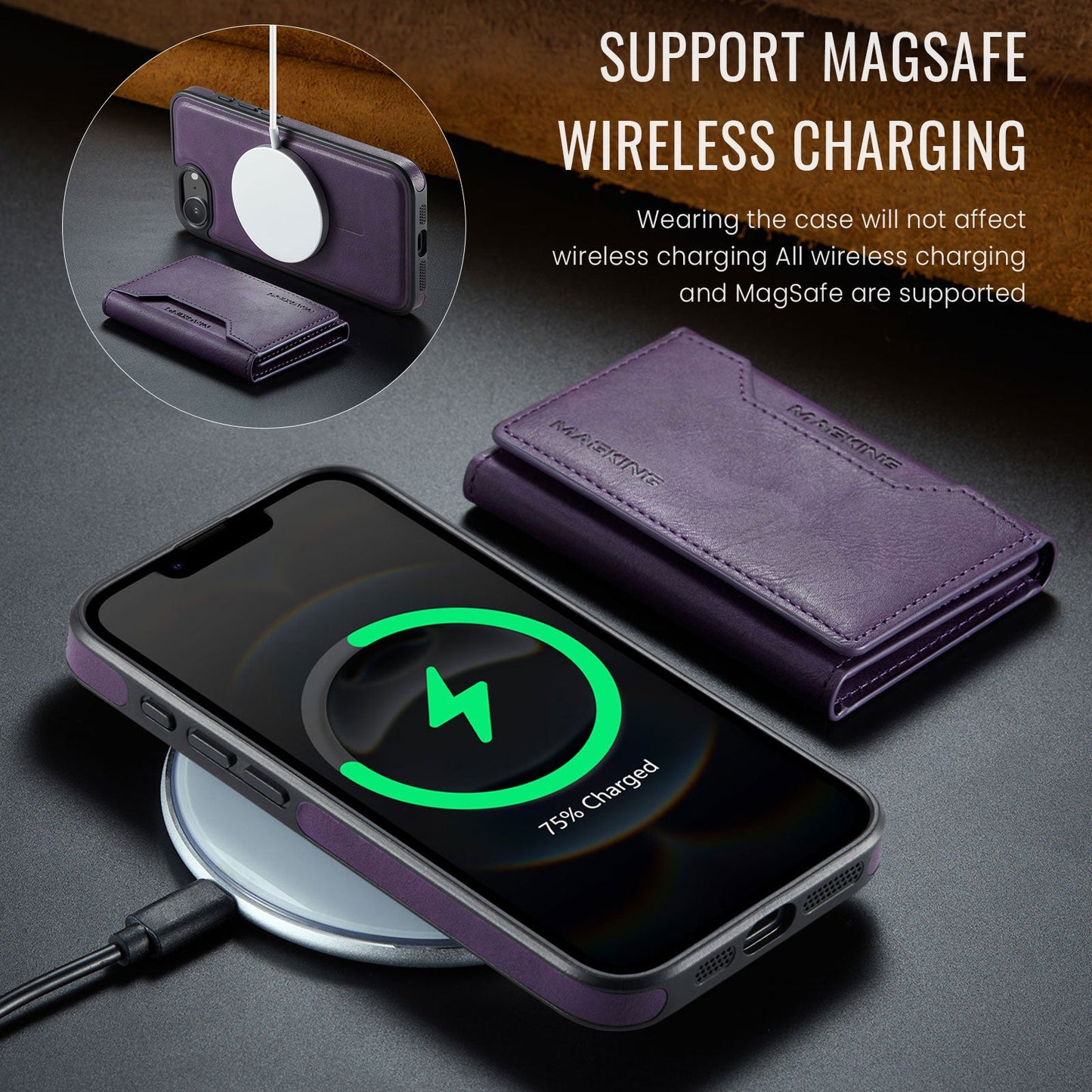 Iphone 16E Magsafe Wallet [Purple]