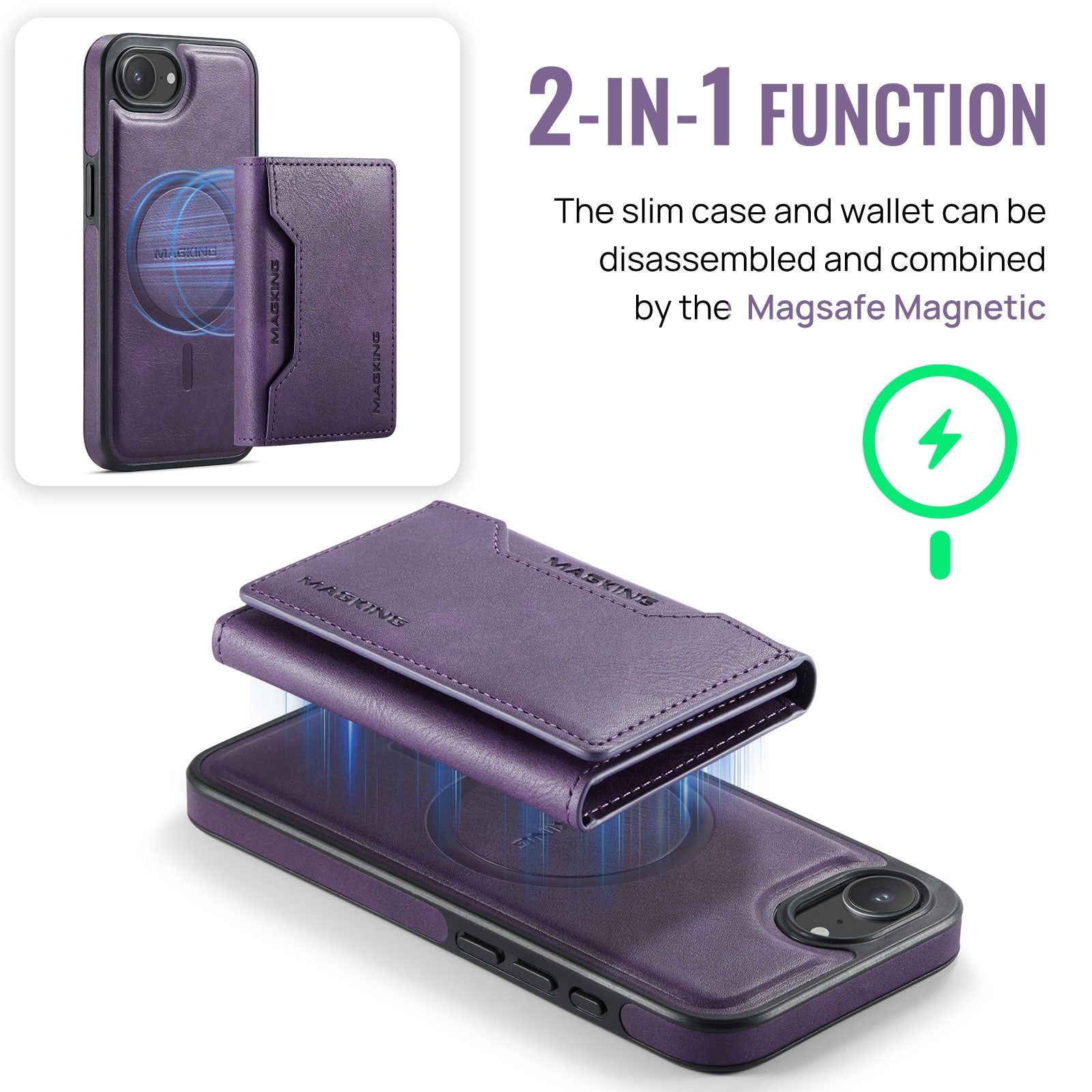 Iphone 16E Magsafe Wallet [Purple]