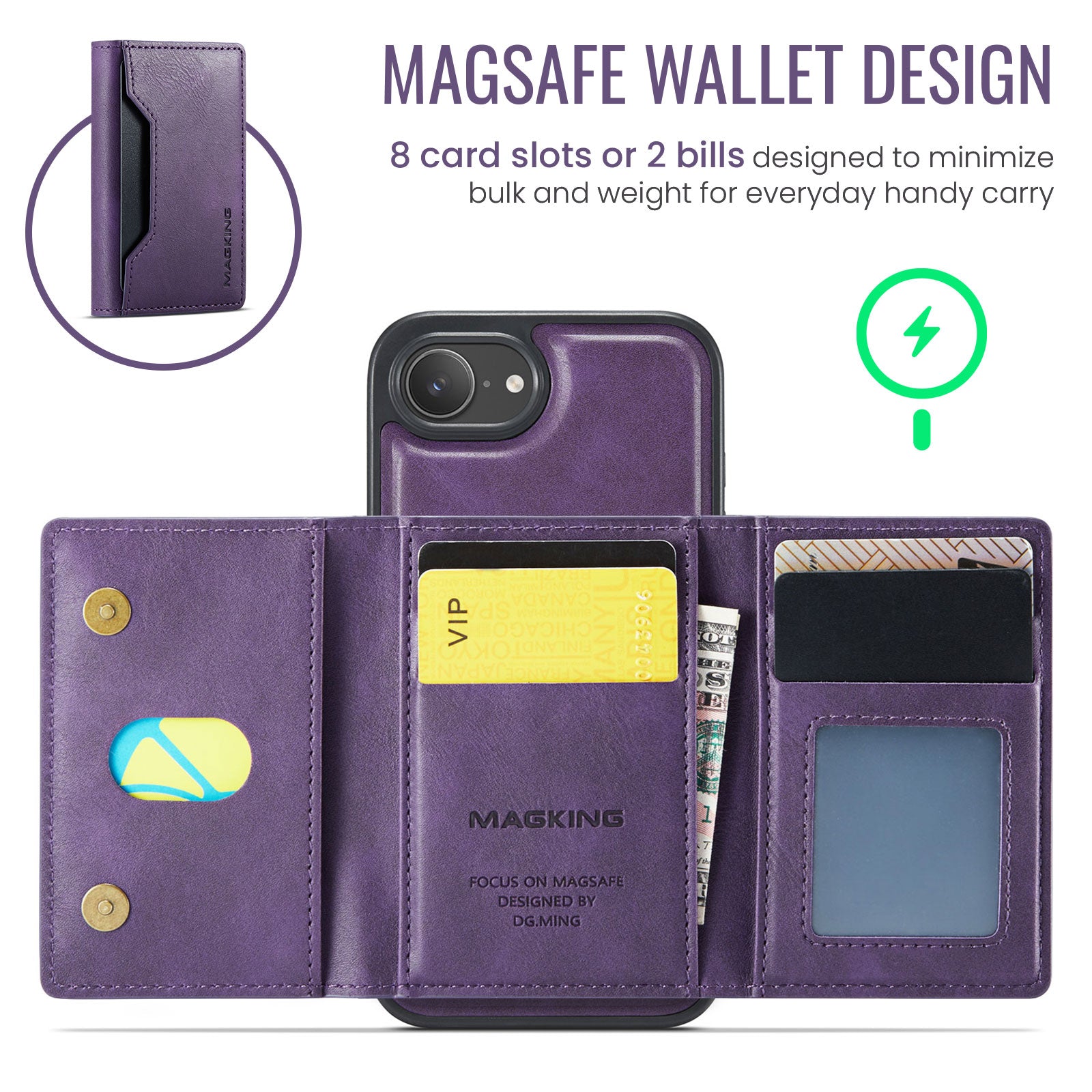Iphone 16E Magsafe Wallet [Purple]