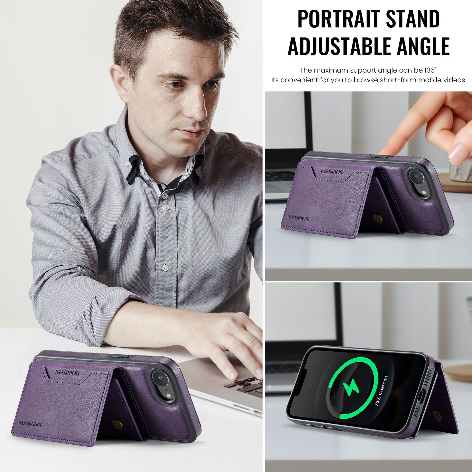 Iphone 16E Magsafe Wallet [Purple]