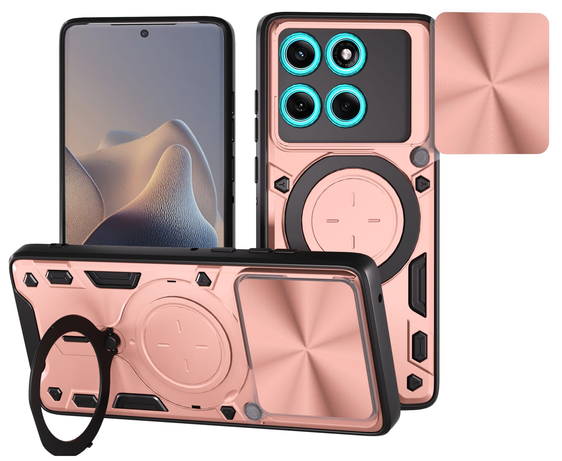 Moto Edge 60 Fusion Ring Kickstand Case [Rose Gold]