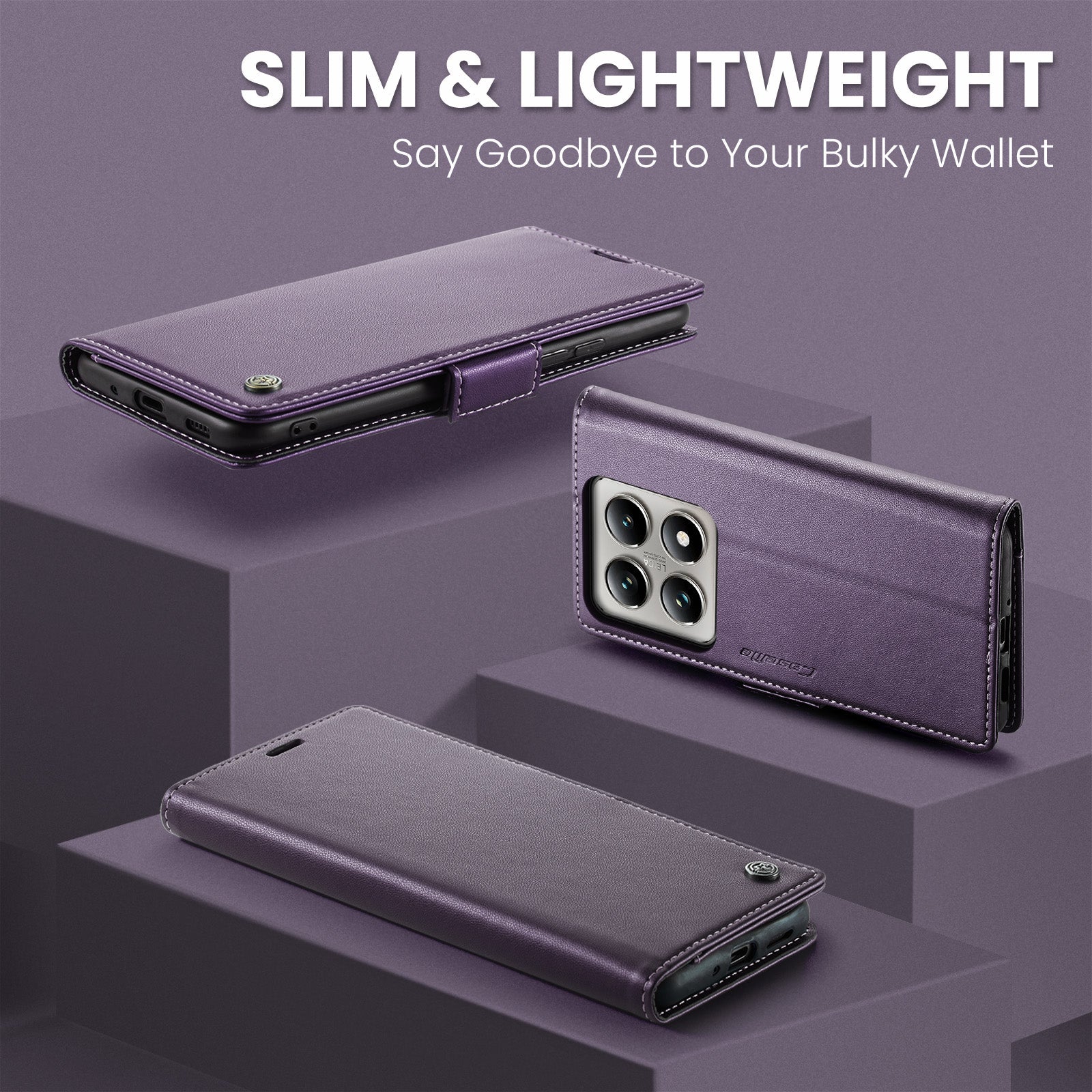 Xiaomi 14T Pro Pu Wallet Case [Purple]