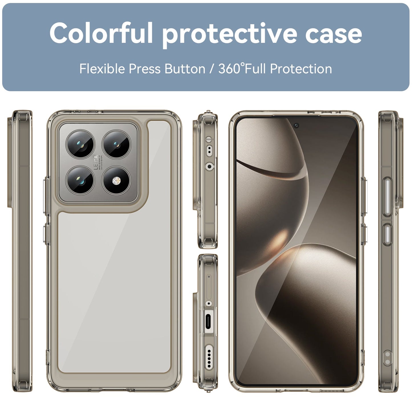 Xiaomi 14T Pro Soft Gel Bumper Case [Clear Grey]