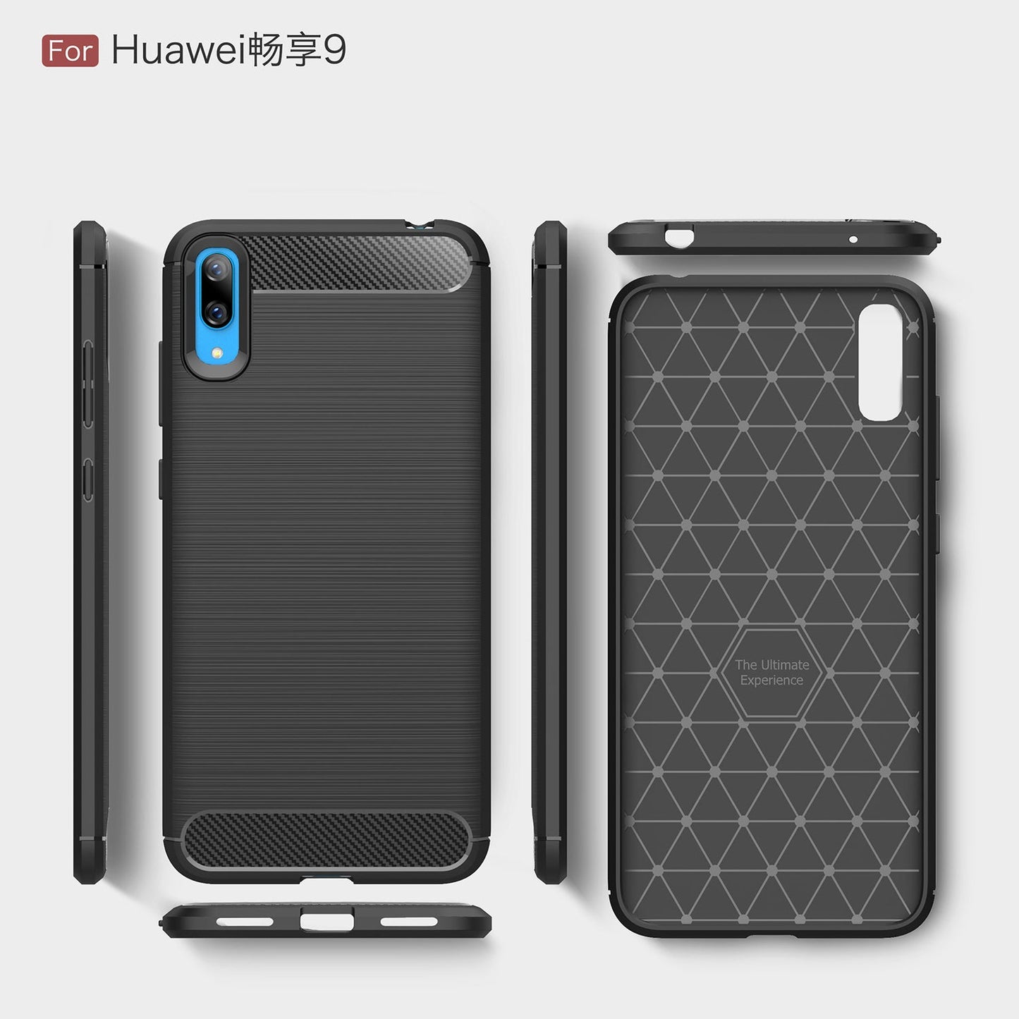 Huawei Y7 Pro 2019 Carbon Fibre Case Grey