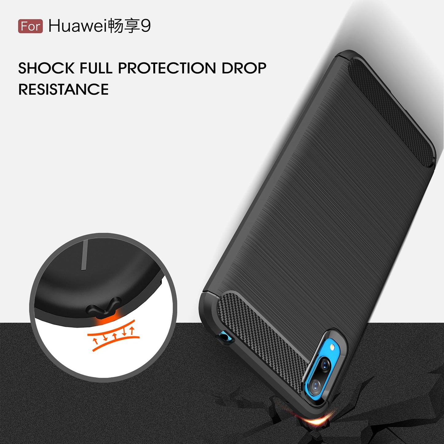 Huawei Y7 Pro 2019 Carbon Fibre Case Grey