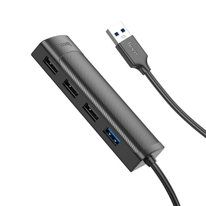 Hoco 4 in 1 USB Expansion Hub (HB41) [ USB-A to 3 x USB-A 2.0 + 1 x USB-A 3.0 (1.2 meter)]