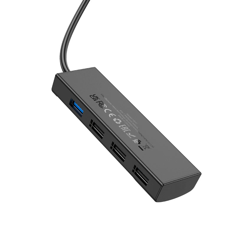 Hoco 4 in 1 USB Expansion Hub (HB41) [ USB-A to 3 x USB-A 2.0 + 1 x USB-A 3.0 (1.2 meter)]