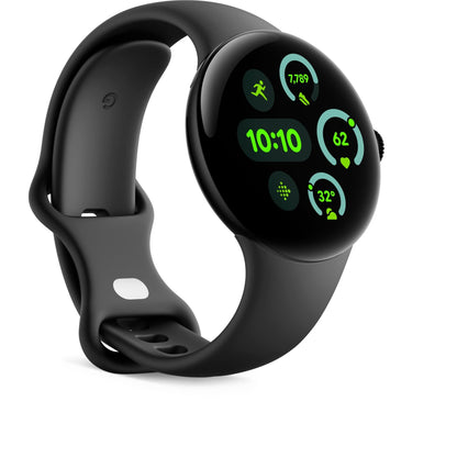 Google Pixel Watch 3 Bluetooth 41mm Aluminum case [ Obsidian Active Band - Matte Black ]