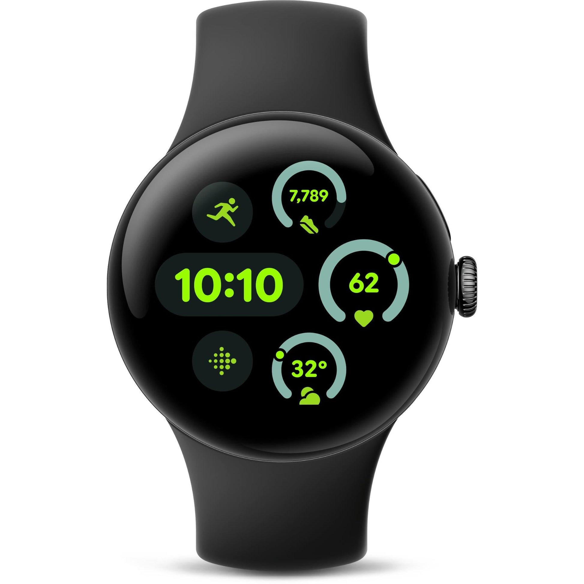 Google Pixel Watch 3 Bluetooth 41mm Aluminum case [ Obsidian Active Band - Matte Black ]