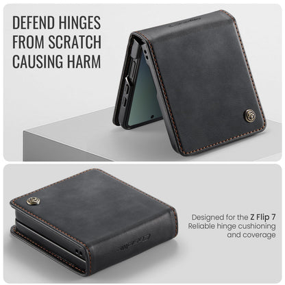 Galaxy Z Flip 7 Pu Leather Case [Black]
