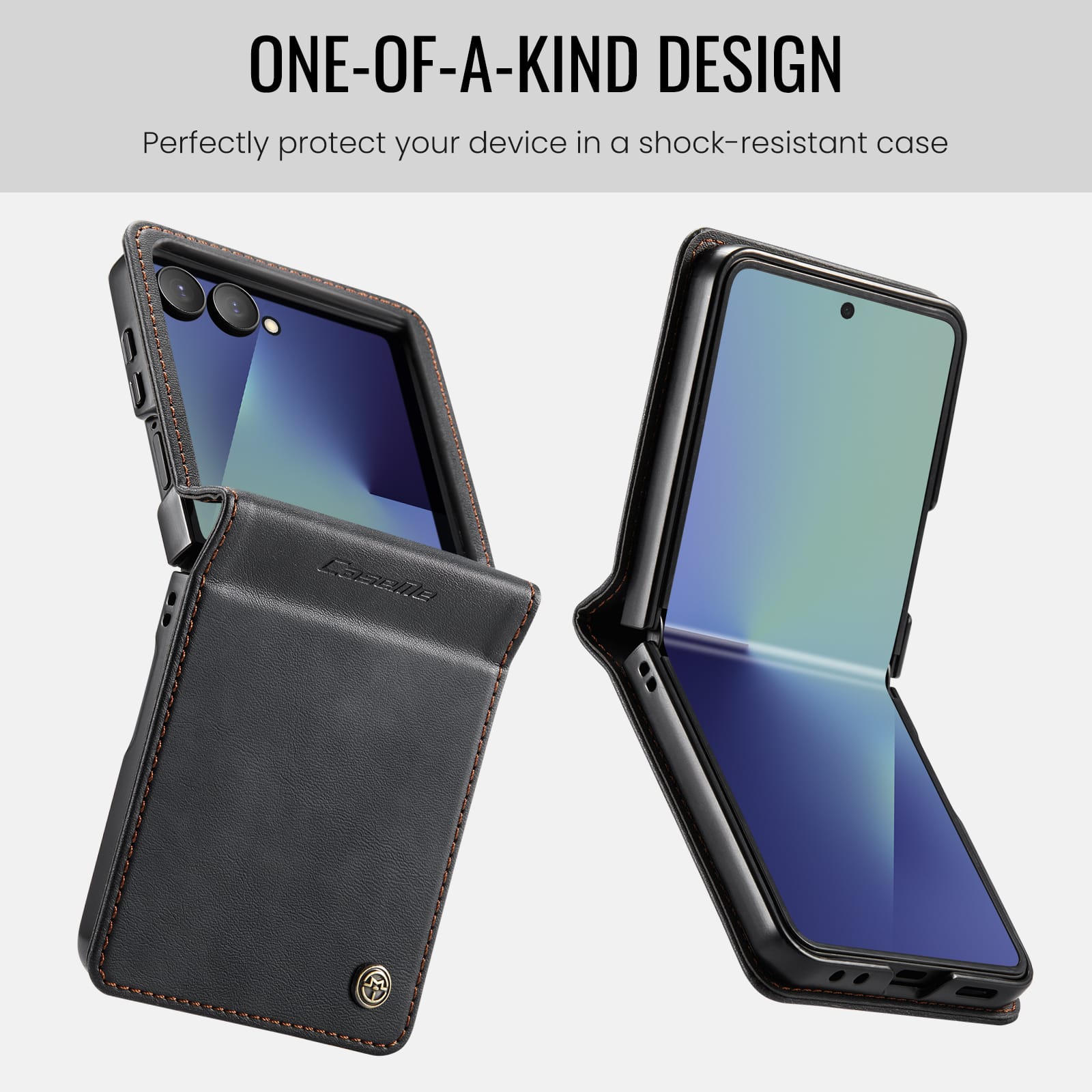 Galaxy Z Flip 7 Pu Leather Case [Black]