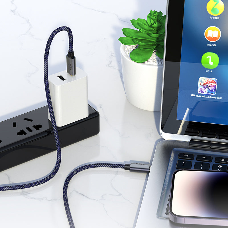 Hoco 240W PD Nylon Braided Metallic USB Cable - USB C to USB C (U134) 1.8M