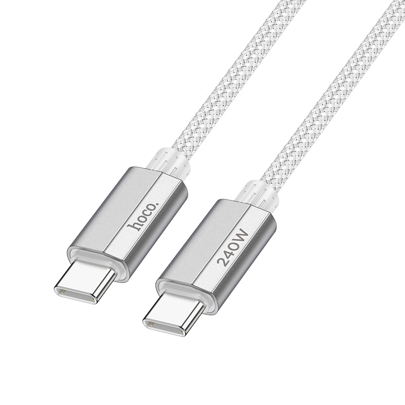 Hoco 240W PD Nylon Braided Metallic USB Cable - USB C to USB C (U134) 1.8M