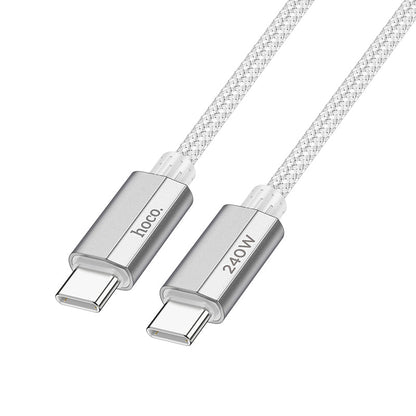 Hoco 240W PD Nylon Braided Metallic USB Cable - USB C to USB C (U134) 1.8M