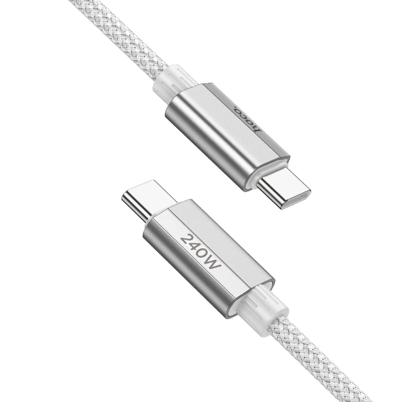 Hoco 240W PD Nylon Braided Metallic USB Cable - USB C to USB C (U134) 1.8M